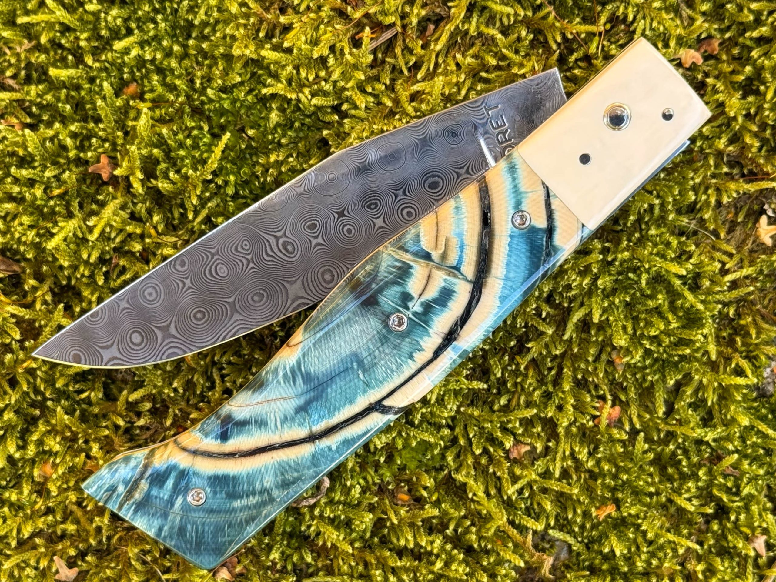 Alpin 10 Cm Pulpe ivoire de mammouth damas inox "pyramides" – Image 3